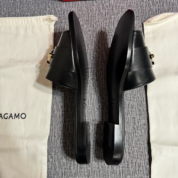 Ferragamo Priscilla Slip On Open Toe Slide Sandal in Black - Picture 11 of 16